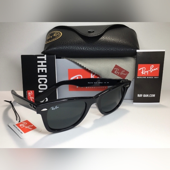 Ray Ban Wayfarer Black Lens Black Frame RB2140 - Picture 10 of 14